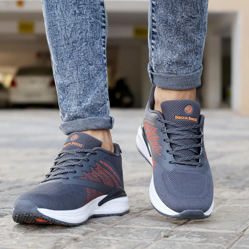 Bacca Bucci Grey Essential Everyday Walking and Running Shoes for Men | Best Price UAE